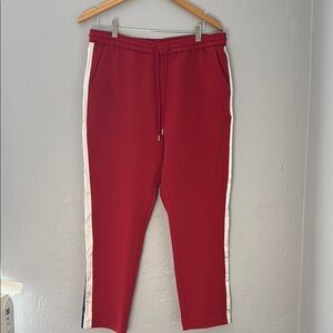 Red Track Pants with White Stripes 7